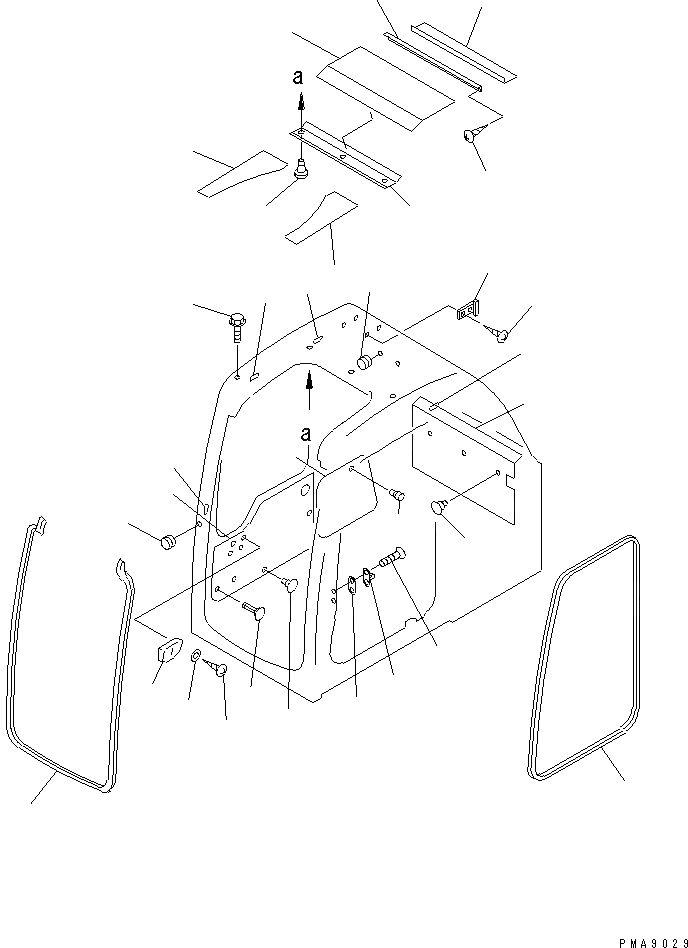 Схема запчастей Komatsu PC100N-6 - КАБИНА (ВНУТР. ПОКРЫТИЕ)(№-9) КАБИНА ОПЕРАТОРА И СИСТЕМА УПРАВЛЕНИЯ