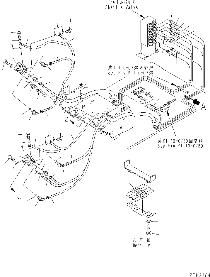 Схема запчастей Komatsu PC100N-6 - ОСНОВН. КОНСТРУКЦИЯ (P.P.C. РАБОЧАЯ ЛИНИЯ)(№9-) КАБИНА ОПЕРАТОРА И СИСТЕМА УПРАВЛЕНИЯ