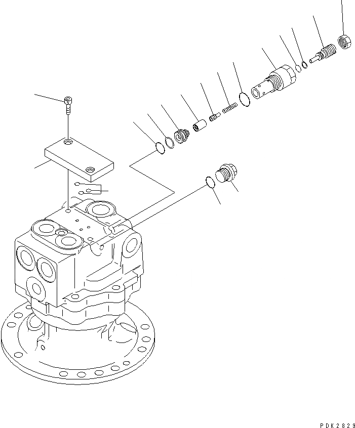 Схема запчастей Komatsu PC100N-6 - МОТОР ПОВОРОТА (/)(№9-) ОСНОВН. КОМПОНЕНТЫ И РЕМКОМПЛЕКТЫ