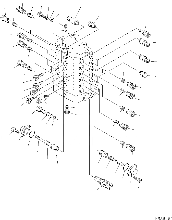 Схема запчастей Komatsu PC100N-6 - ОСНОВН. КЛАПАН (/8)(№-9) ОСНОВН. КОМПОНЕНТЫ И РЕМКОМПЛЕКТЫ