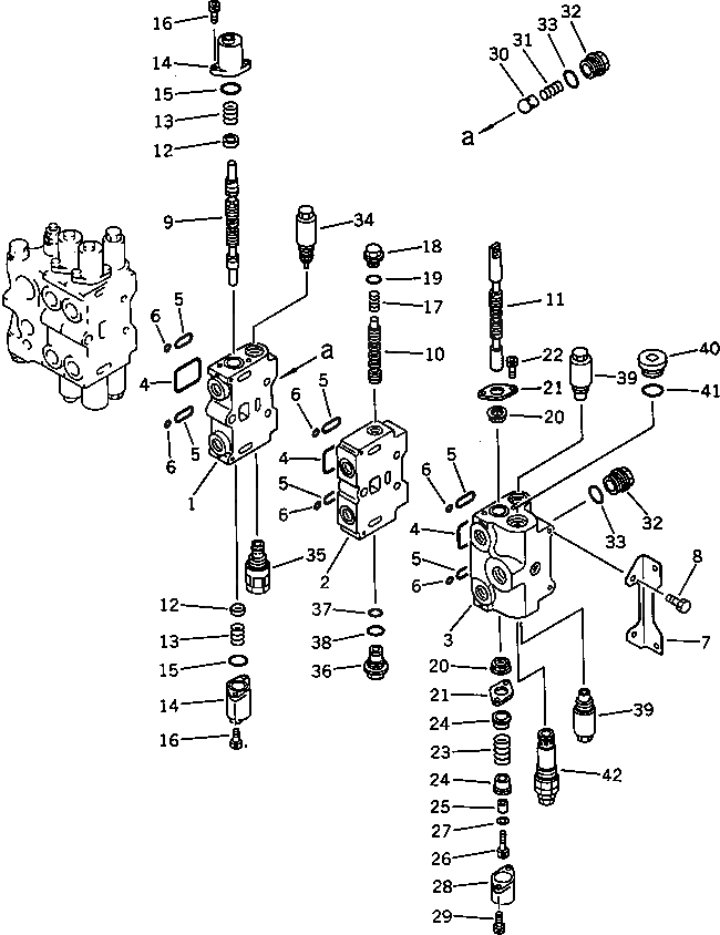 Схема запчастей Komatsu PC100S-3 - УПРАВЛЯЮЩ. КЛАПАН¤ ПРАВ. (/) (ДЛЯ WRIST УПРАВЛ-Е) УПРАВЛ-Е РАБОЧИМ ОБОРУДОВАНИЕМ