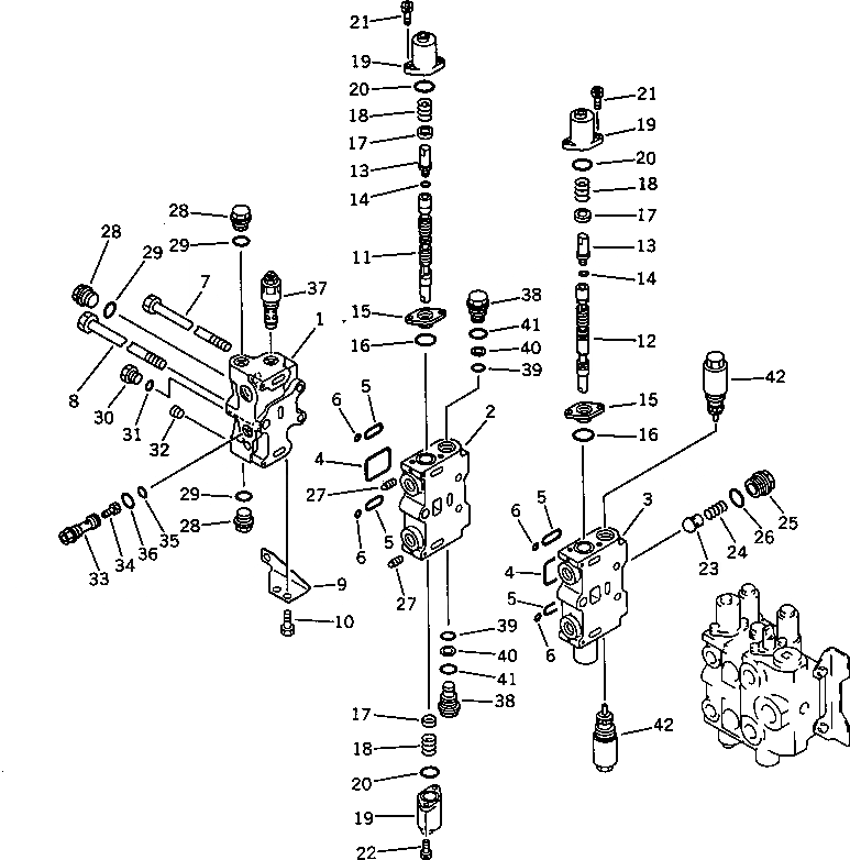Схема запчастей Komatsu PC100SS-3 - УПРАВЛЯЮЩ. КЛАПАН¤ ПРАВ. (/) (ДЛЯ WRIST УПРАВЛ-Е) УПРАВЛ-Е РАБОЧИМ ОБОРУДОВАНИЕМ