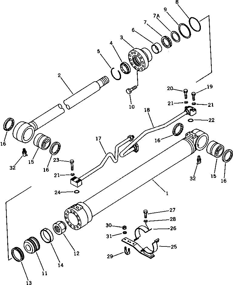 Схема запчастей Komatsu PC100SS-3 - ЦИЛИНДР СТРЕЛЫ УПРАВЛ-Е РАБОЧИМ ОБОРУДОВАНИЕМ