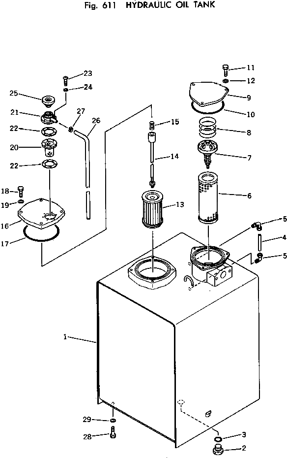 Схема запчастей Komatsu PC100U-2 - ГИДРАВЛ МАСЛ. БАК УПРАВЛ-Е РАБОЧИМ ОБОРУДОВАНИЕМ