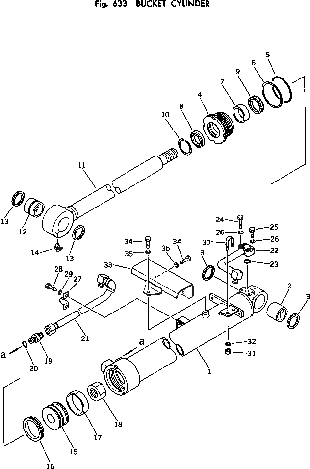 Схема запчастей Komatsu PC100U-2 - ЦИЛИНДР КОВША УПРАВЛ-Е РАБОЧИМ ОБОРУДОВАНИЕМ