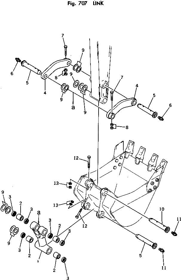 Схема запчастей Komatsu PC100U-2 - СОЕДИНИТЕЛЬН. ЗВЕНО РАБОЧЕЕ ОБОРУДОВАНИЕ