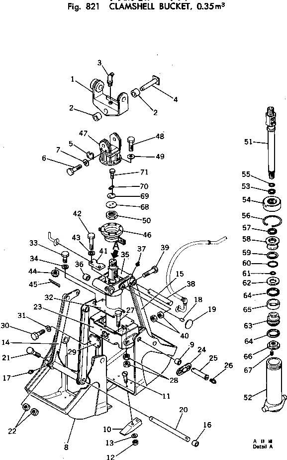 Схема запчастей Komatsu PC100U-2 - ГРЕЙФЕРН. КОВШ¤ .M ОПЦИОННЫЕ КОМПОНЕНТЫ