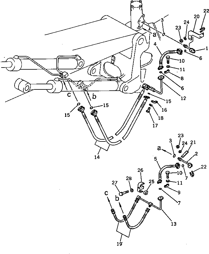 Схема запчастей Komatsu PC100U-3 - ГИДРОЛИНИЯ (РАБОЧЕЕ ОБОРУДОВАНИЕ ПОВОРОТНОЕ СОЕДИНЕНИЕ - ЦИЛИНДР СТРЕЛЫ)(№-9) УПРАВЛ-Е РАБОЧИМ ОБОРУДОВАНИЕМ