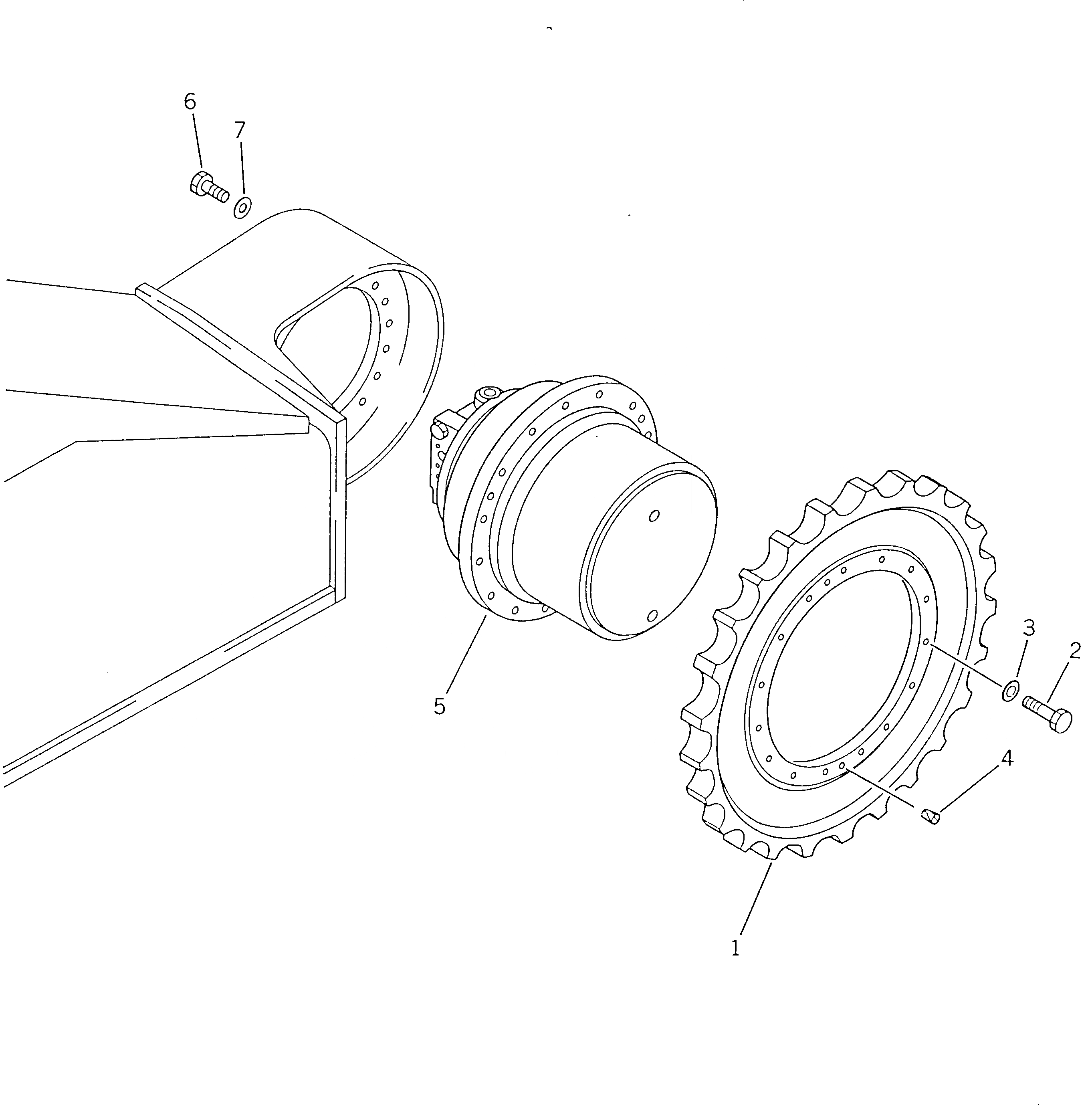 Схема запчастей Komatsu PC100US-3 - ЗВЕЗДОЧКА ПОВОРОТН. СИСТЕМА
