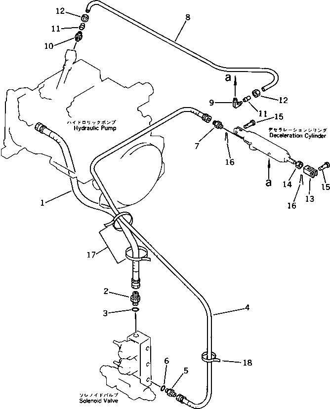 Схема запчастей Komatsu PC100US-3 - ГИДРОЛИНИЯ (АВТОМ. ЗАМЕДЛЕНИЕ ОБОРОТОВ ЛИНИЯ)            (АВТОМ. ЗАМЕДЛЕНИЕ ОБОРОТОВ)(№-) УПРАВЛ-Е РАБОЧИМ ОБОРУДОВАНИЕМ