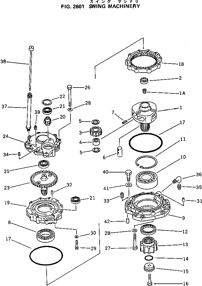 Схема запчастей Komatsu PC100US-3 - МЕХАНИЗМ ПОВОРОТА ПОВОРОТН. СИСТЕМА