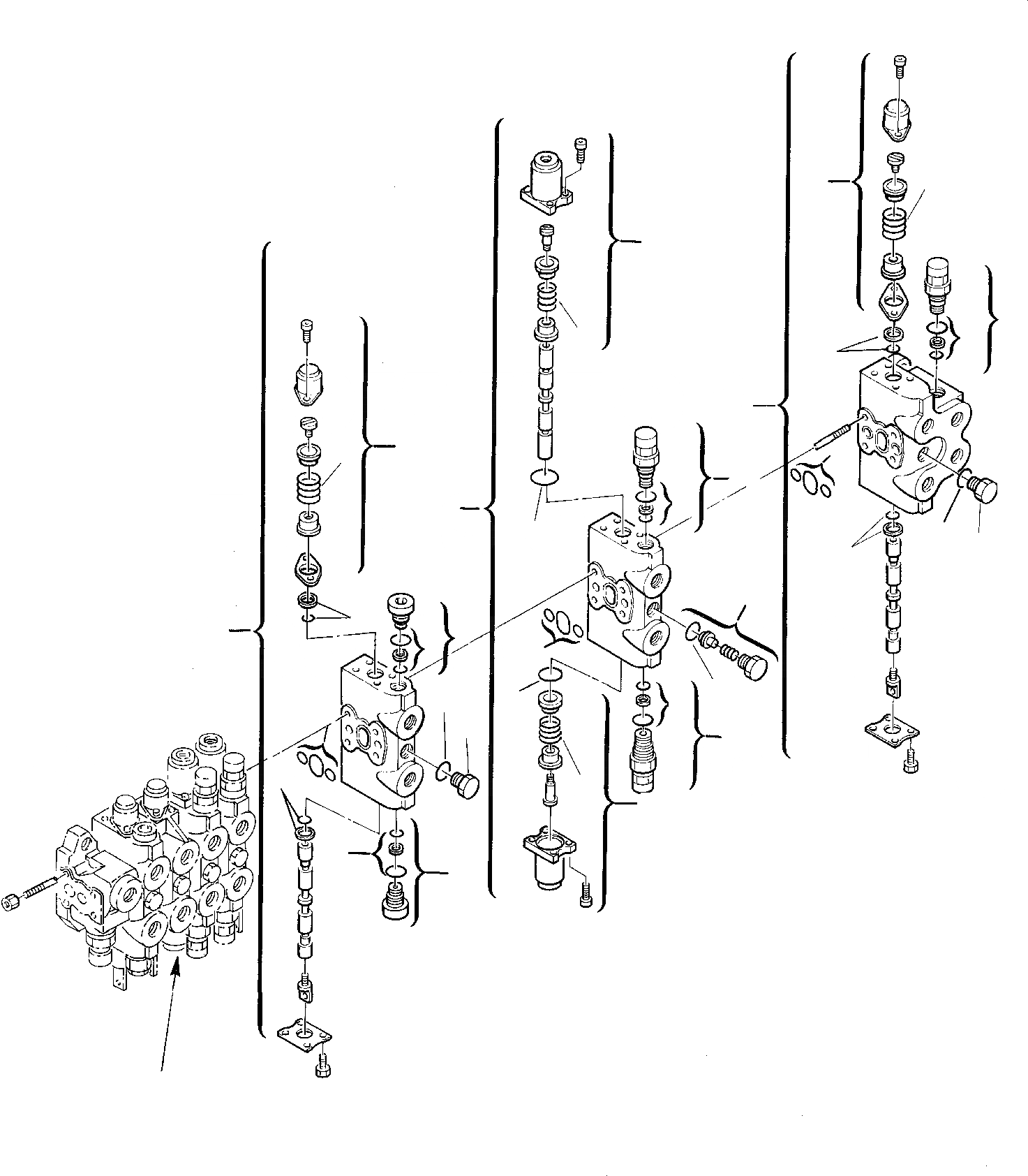 Схема запчастей Komatsu PC10-7 - 7-СЕКЦИОНН. УПРАВЛЯЮЩ. КЛАПАН (/) УПРАВЛ-Е РАБОЧИМ ОБОРУДОВАНИЕМ