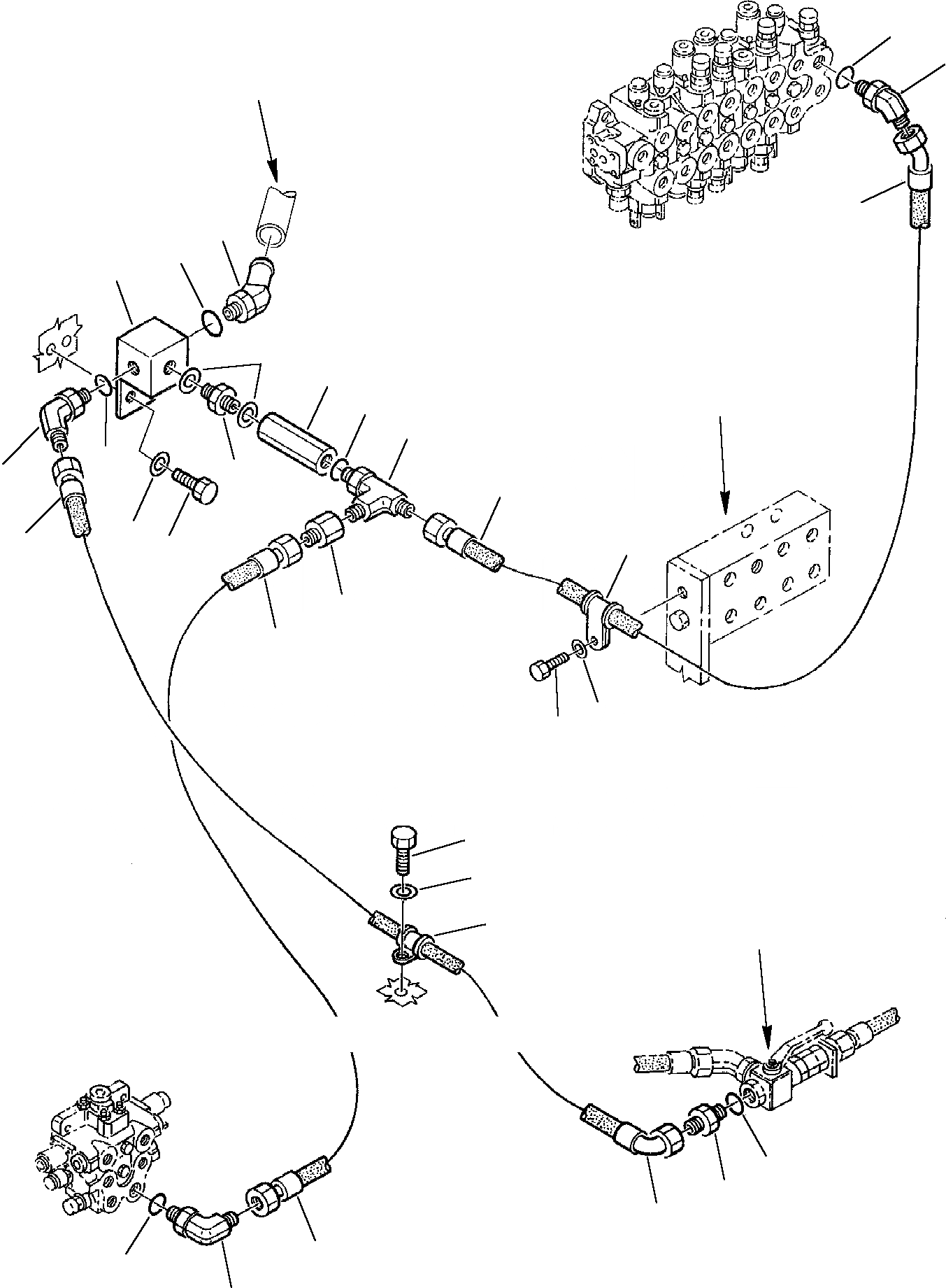 Схема запчастей Komatsu PC10-7 - ГИДРОЛИНИЯ (ВОЗВРАТ. ЛИНИЯ) (/) УПРАВЛ-Е РАБОЧИМ ОБОРУДОВАНИЕМ