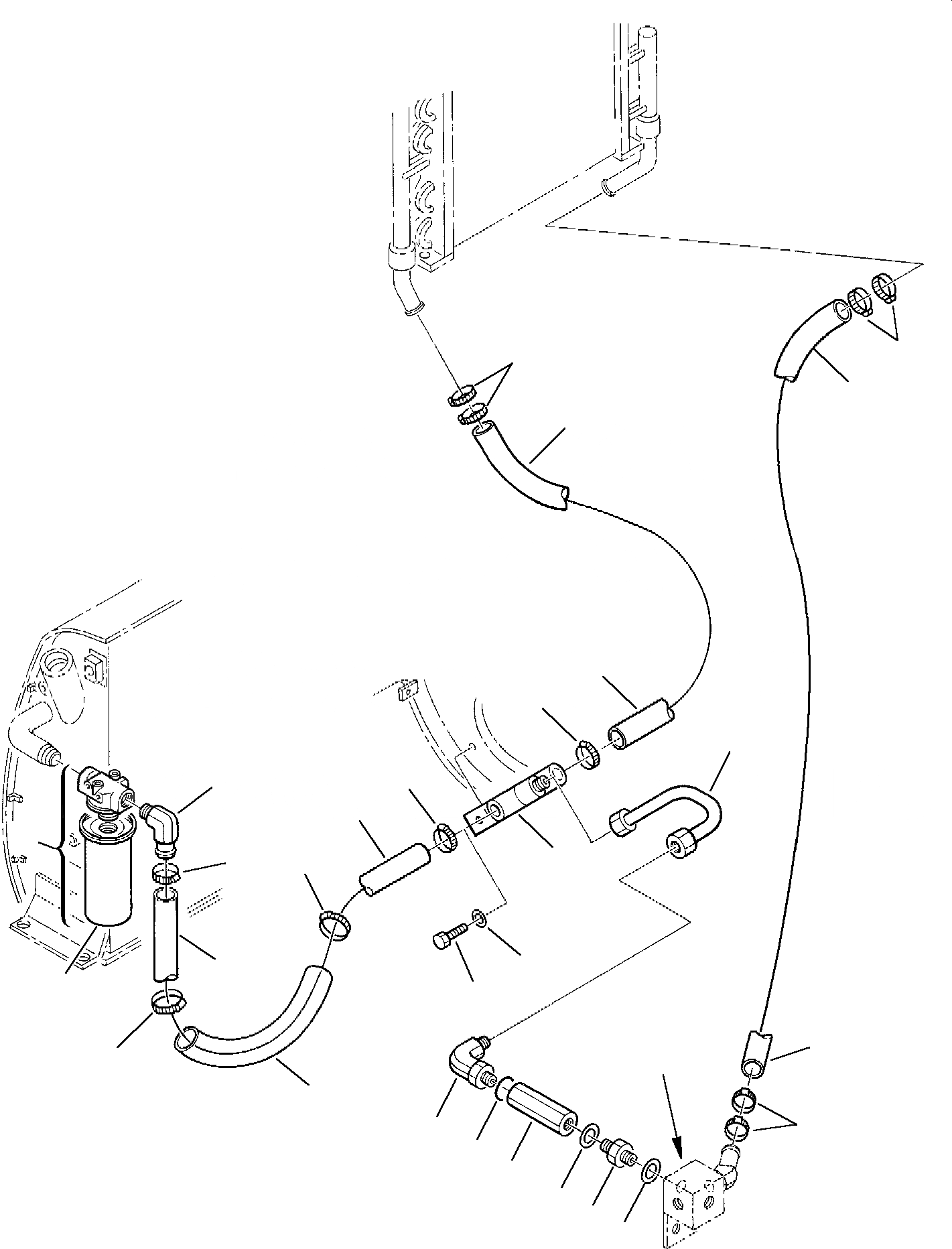Схема запчастей Komatsu PC10-7 - ГИДРОЛИНИЯ (ВОЗВРАТ. ЛИНИЯ) (/) УПРАВЛ-Е РАБОЧИМ ОБОРУДОВАНИЕМ