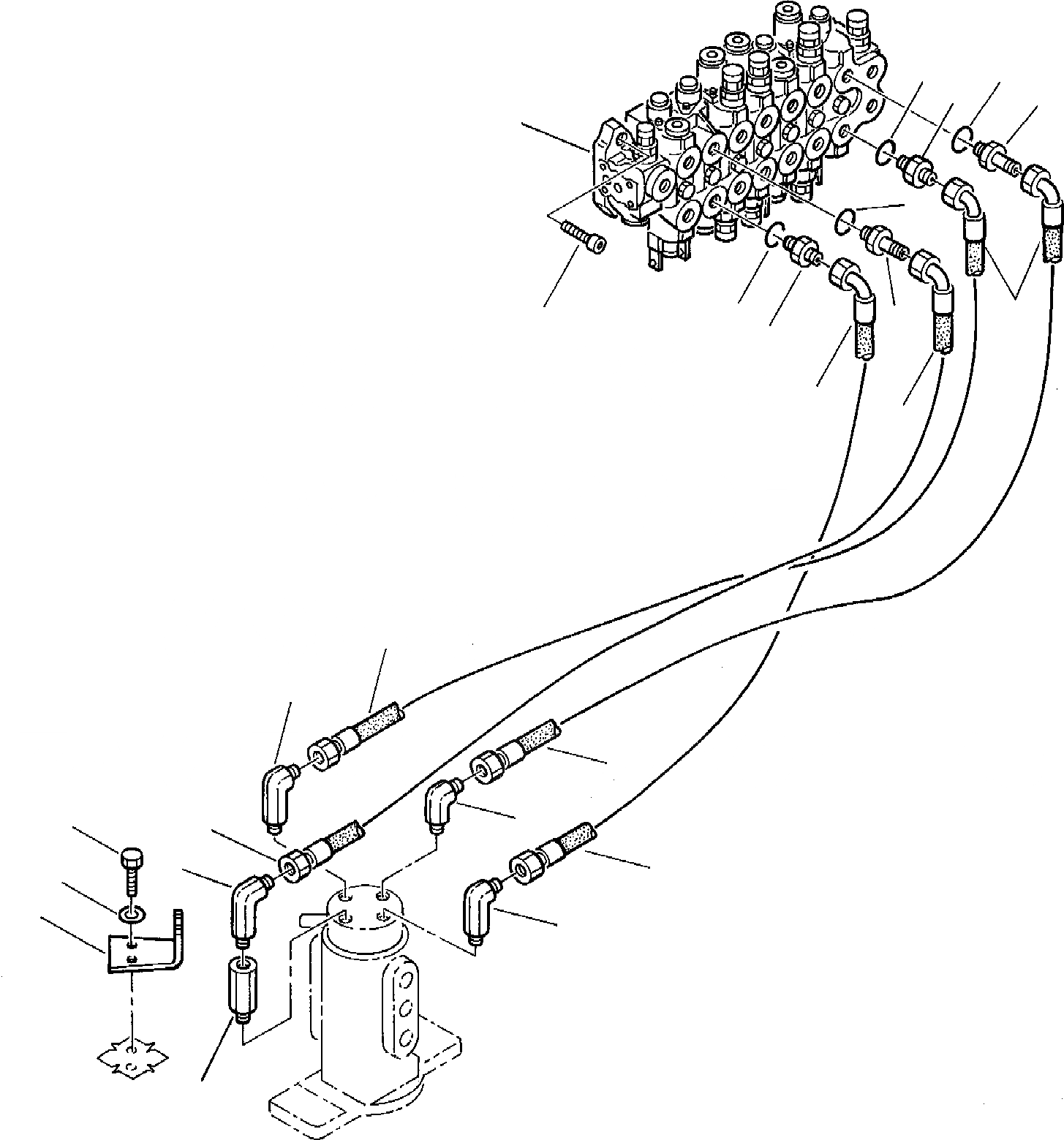 Схема запчастей Komatsu PC10-7 - ГИДРОЛИНИЯ (ЛИНИЯ ХОДА) (ВЕРХН.) УПРАВЛ-Е РАБОЧИМ ОБОРУДОВАНИЕМ