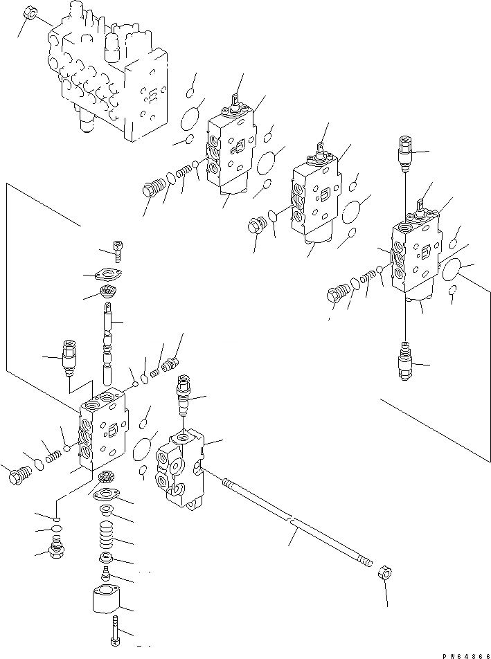 Схема запчастей Komatsu PC10MR-1 - УПРАВЛЯЮЩ. КЛАПАН (9-СЕКЦИОНН.) (/) (ВНУТР. ЧАСТИ)(№-99) ОСНОВН. КОМПОНЕНТЫ И РЕМКОМПЛЕКТЫ