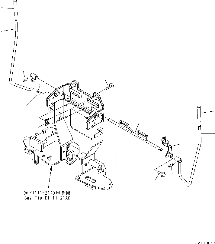 Схема запчастей Komatsu PC10MR-1-B - ОСНОВН. УПРАВЛ-Е (РЫЧАГ БЛОКИРОВКИ РАБОЧ. ОБОРУД.)(№7-) КАБИНА ОПЕРАТОРА И СИСТЕМА УПРАВЛЕНИЯ