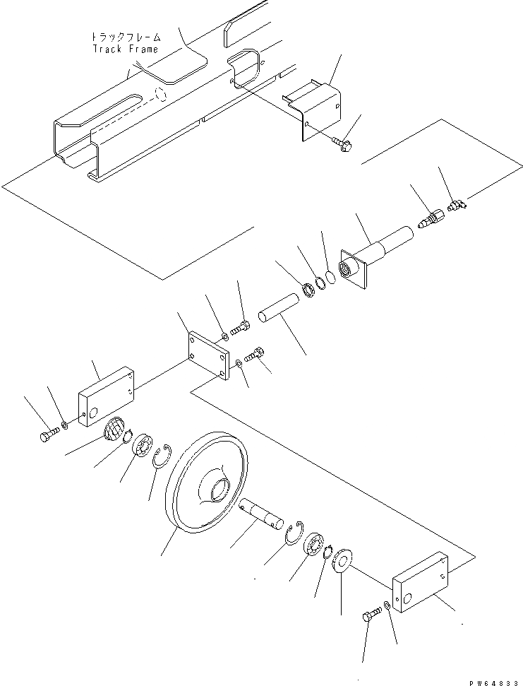 Схема запчастей Komatsu PC10MR-1-B - ПЕРЕДН. ЛЕНИВЕЦ ХОДОВАЯ