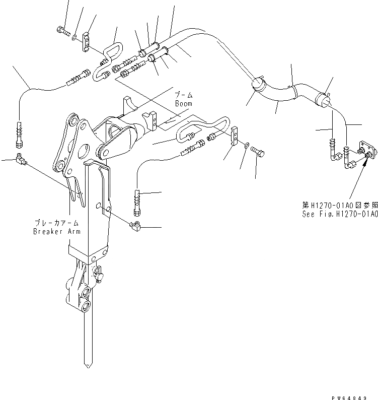 Схема запчастей Komatsu PC10MR-1-B - НАВЕСНОЕ ОБОРУД-Е (ДЛЯ МОЛОТА РУКОЯТЬ) РАБОЧЕЕ ОБОРУДОВАНИЕ
