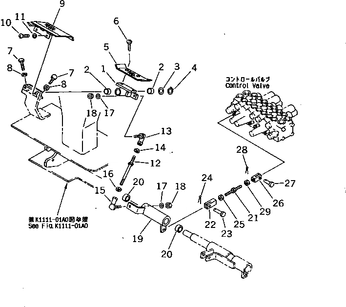 Схема запчастей Komatsu PC10N-7 - ПОВОРОТ СТРЕЛЫ ПЕДАЛЬ И МЕХАНИЗМ КАБИНА ОПЕРАТОРА И СИСТЕМА УПРАВЛЕНИЯ