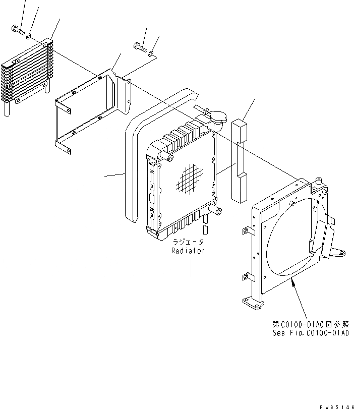 Схема запчастей Komatsu PC10UU-3 - ОХЛАЖД-Е (МАСЛООХЛАДИТЕЛЬ И КОМПОНЕНТЫ) СИСТЕМА ОХЛАЖДЕНИЯ