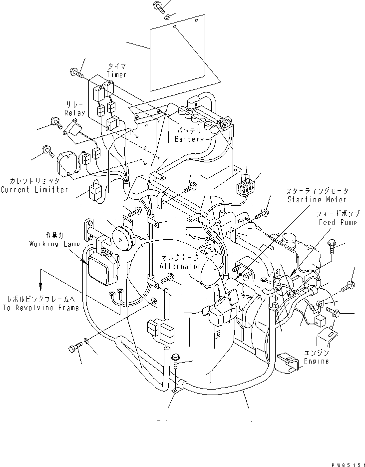 Схема запчастей Komatsu PC10UU-3 - ЭЛЕКТР. ЭЛЕКТРОПРОВОДКА (ОСНОВН. Э/ПРОВОДКА И КОМПОНЕНТЫ) ЭЛЕКТРИКА