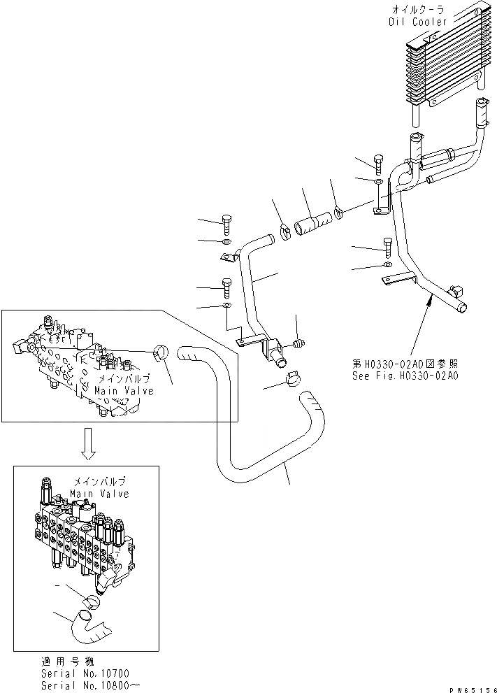 Схема запчастей Komatsu PC10UU-3 - ГИДРОЛИНИЯ (ВОЗВРАТ. ЛИНИЯ) (УПРАВЛЯЮЩ. КЛАПАН - МАСЛООХЛАДИТЕЛЬ) ГИДРАВЛИКА