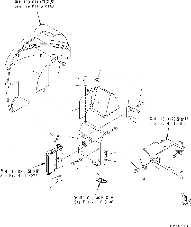 Схема запчастей Komatsu PC10UU-3 - КАПОТ (ПРАВ. COVER) ЧАСТИ КОРПУСА