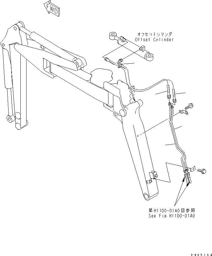 Схема запчастей Komatsu PC10UU-3 - СТРЕЛА (OFFSET СИСТЕМА ТРУБ ЦИЛИНДРА) РАБОЧЕЕ ОБОРУДОВАНИЕ