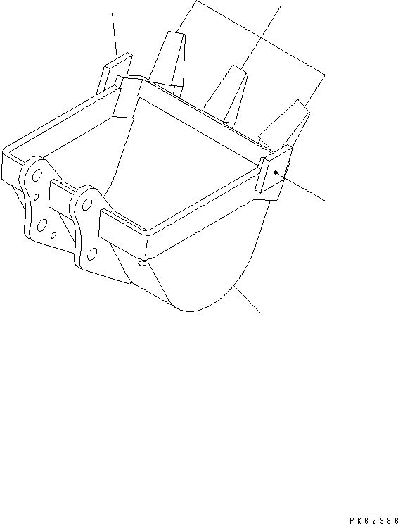 Схема запчастей Komatsu PC10UU-3 - КОВШ¤ .9M (MINI .M) ШИР. MM РАБОЧЕЕ ОБОРУДОВАНИЕ