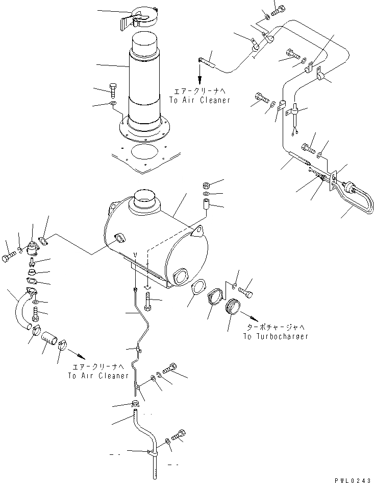 Схема запчастей Komatsu PC1100-6 - ВЫПУСКН. (ДЛЯ EC) КОМПОНЕНТЫ ДВИГАТЕЛЯ
