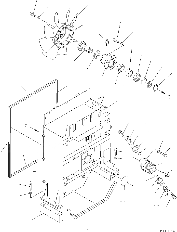 Схема запчастей Komatsu PC1100-6 - ОХЛАЖД-Е (ПОСЛЕОХЛАДИТЕЛЬ) (ЧАСТИ КОРПУСА И ВЕНТИЛЯТОР КРЕПЛЕНИЕ) (ДЛЯ EC)(№-7) СИСТЕМА ОХЛАЖДЕНИЯ