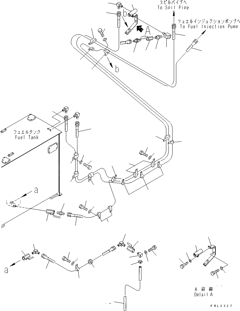Схема запчастей Komatsu PC1100-6 - ТОПЛИВН. ЛИНИЯ (ТРУБЫ ТОПЛ. ФИЛЬТРА) (С ВОДООТДЕЛИТЕЛЕМ) (МОРОЗОУСТОЙЧИВ. СПЕЦИФ-Я) ТОПЛИВН. БАК. AND КОМПОНЕНТЫ