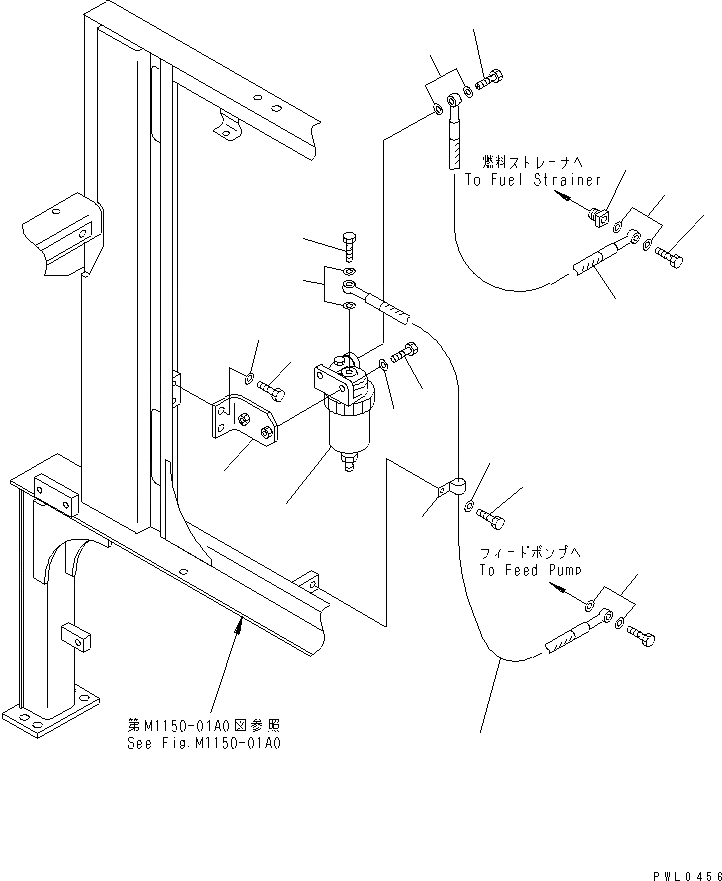 Схема запчастей Komatsu PC1100-6 - ТОПЛИВН. ЛИНИЯ (ШЛАНГИ) (С ВОДООТДЕЛИТЕЛЕМ) ТОПЛИВН. БАК. AND КОМПОНЕНТЫ