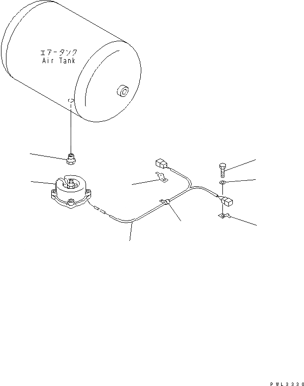 Схема запчастей Komatsu PC1100-6 - ВОЗД. СИСТЕМА (ВОЗД. БАЛЛОН ДРЕНАЖН.) (МОРОЗОУСТОЙЧИВ. СПЕЦИФ-Я)(№78-) ВОЗД. СИСТЕМА