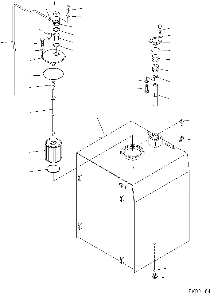 Схема запчастей Komatsu PC1100-6 - ГИДР. БАК. (БАК) (ДЛЯ СДВИГ. ВВЕРХ КАБИНА)(№-) ГИДРАВЛИКА