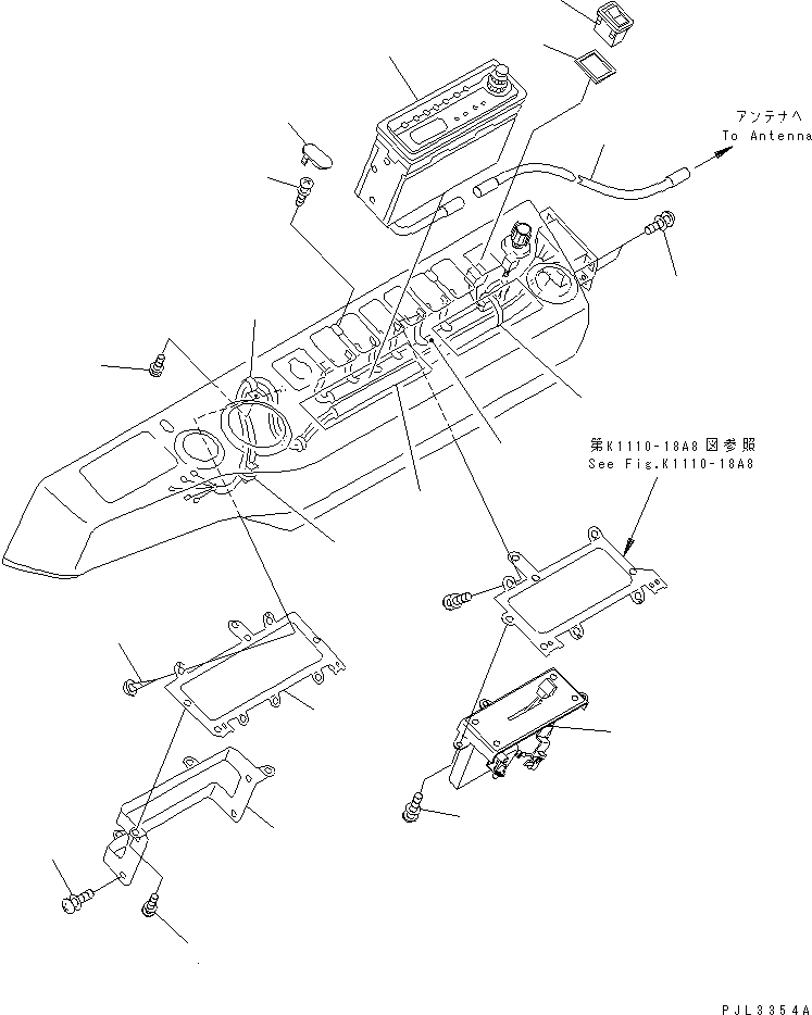 Схема запчастей Komatsu PC1100-6 - ОСНОВН. КОНСТРУКЦИЯ (ПАНЕЛЬ И ОСНОВ.) (РАДИО И ОБОГРЕВАТЕЛЬ. ПАНЕЛЬ) (ДЛЯ АЗИИ)(№8-) КАБИНА ОПЕРАТОРА И СИСТЕМА УПРАВЛЕНИЯ