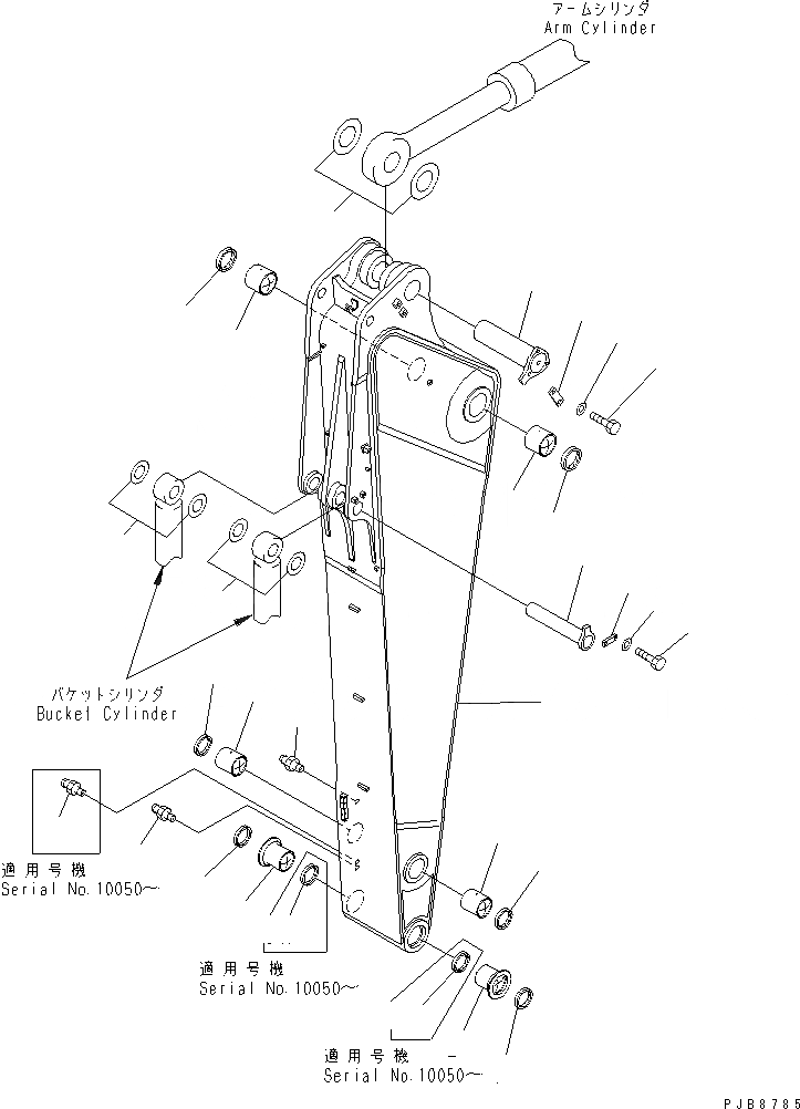 Схема запчастей Komatsu PC1100-6 - РУКОЯТЬ (.M) (ДЛЯ ЭКСКАВАТ.) РАБОЧЕЕ ОБОРУДОВАНИЕ