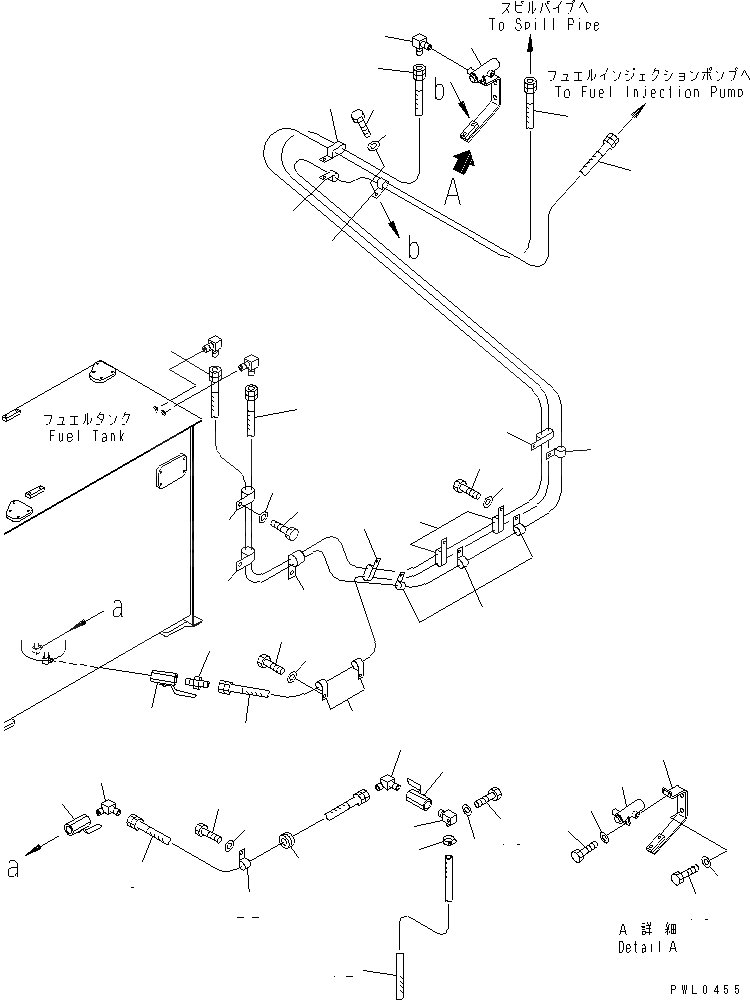 Схема запчастей Komatsu PC1100-6 - ТОПЛИВН. ЛИНИЯ (ТРУБЫ ТОПЛ. ФИЛЬТРА) (С ВОДООТДЕЛИТЕЛЕМ) ТОПЛИВН. БАК. AND КОМПОНЕНТЫ