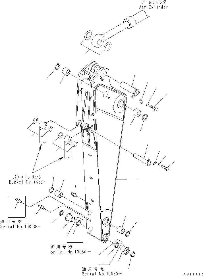 Схема запчастей Komatsu PC1100-6 - РУКОЯТЬ (.M) (ДЛЯ ЭКСКАВАТ.) РАБОЧЕЕ ОБОРУДОВАНИЕ