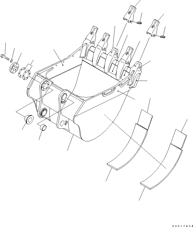 Схема запчастей Komatsu PC1100-6 - КОВШ .M (CECE .7M)¤ 8MM (ВЕРТИКАЛЬН. ПАЛЕЦ) (SE) (ДЛЯ RIYUSIN)(№-) РАБОЧЕЕ ОБОРУДОВАНИЕ