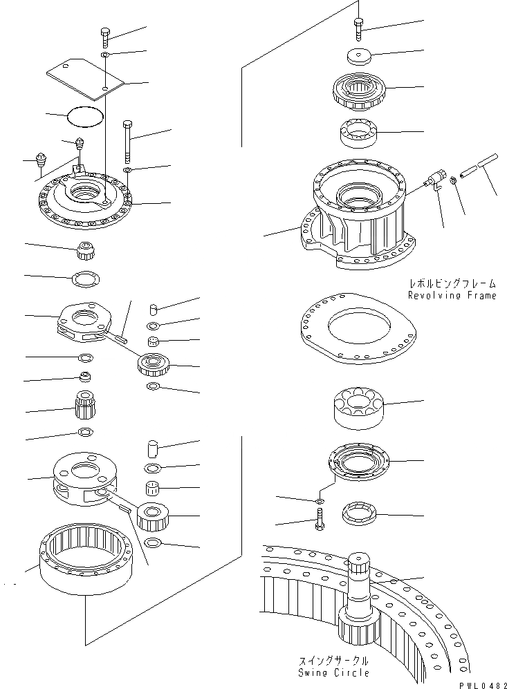 Схема запчастей Komatsu PC1100-6 - МЕХАНИЗМ ПОВОРОТА В СБОРЕ (ПОСТАВЛЯЕТСЯ ОТДЕЛЬНО) ОСНОВН. КОМПОНЕНТЫ И РЕМКОМПЛЕКТЫ