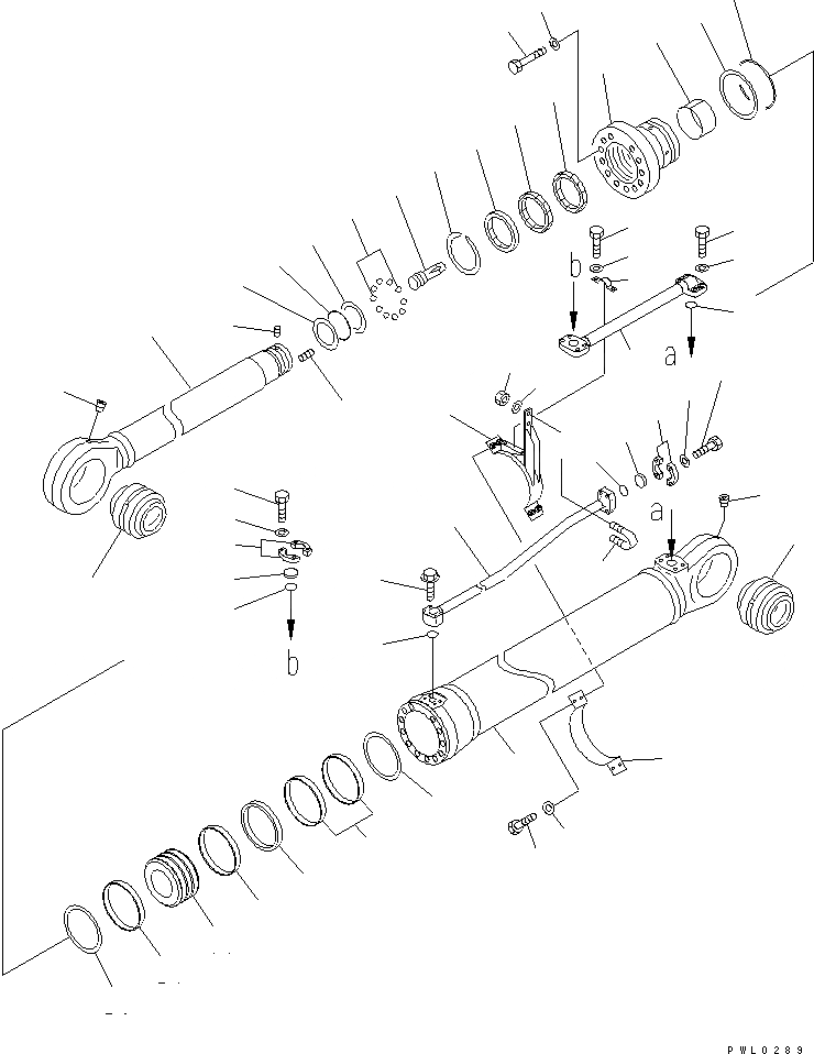 Схема запчастей Komatsu PC1100-6 - ЦИЛИНДР РУКОЯТИ(FR LADER) ОСНОВН. КОМПОНЕНТЫ И РЕМКОМПЛЕКТЫ