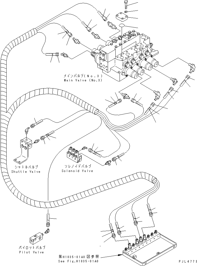 Схема запчастей Komatsu PC1100LC-6 - NO. КЛАПАН (PPC ЛИНИИ)(№8-) ГИДРАВЛИКА