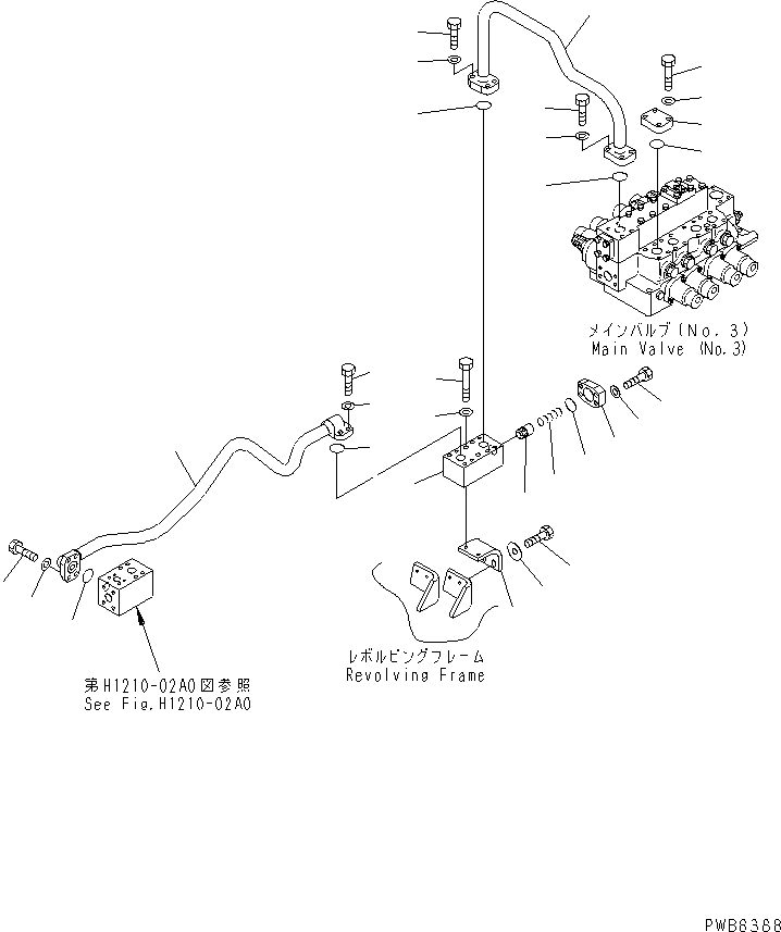 Схема запчастей Komatsu PC1100LC-6 - ГИДРОЛИНИЯ СТРЕЛЫ (NO. КЛАПАН) ГИДРАВЛИКА
