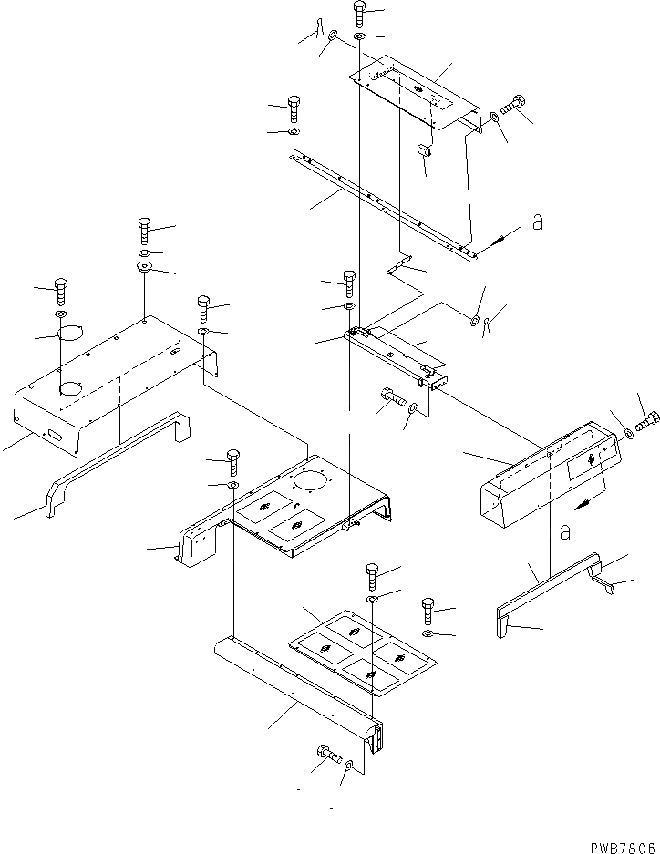 Схема запчастей Komatsu PC1100LC-6 - КАПОТ ЧАСТИ КОРПУСА