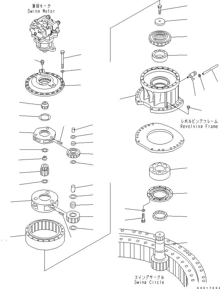 Схема запчастей Komatsu PC1100LC-6 - МЕХАНИЗМ ПОВОРОТА ПОВОРОТН. КРУГ И КОМПОНЕНТЫ