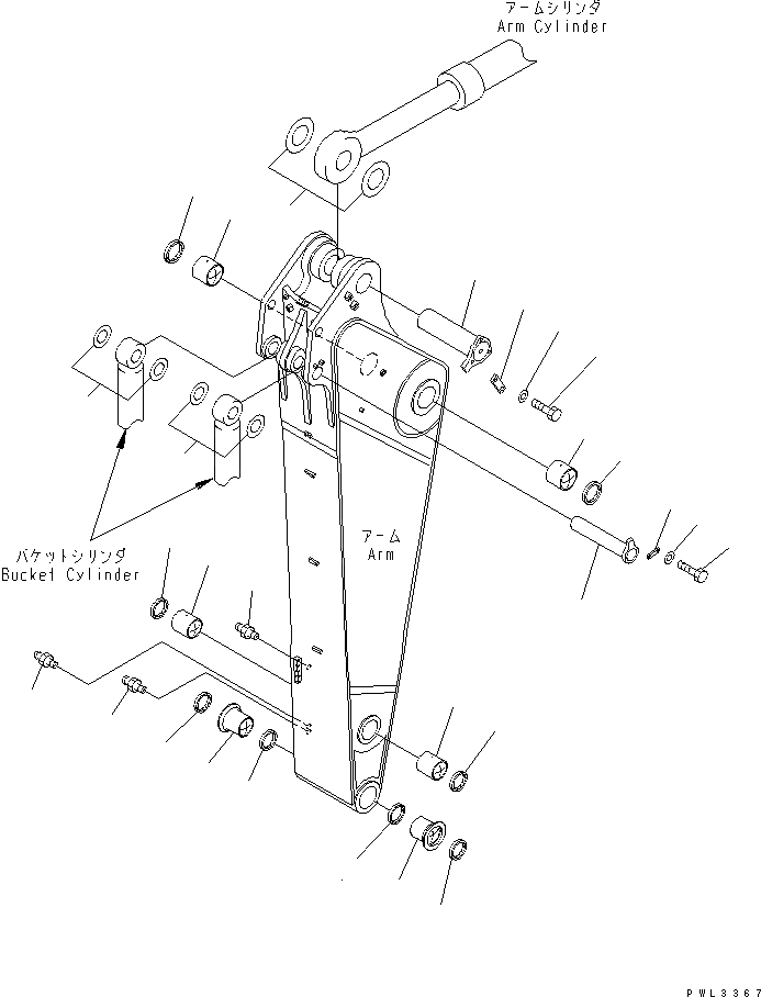 Схема запчастей Komatsu PC1100LC-6 - РУКОЯТЬ LESS РАБОЧЕЕ ОБОРУДОВАНИЕ