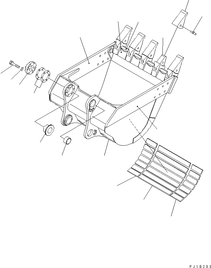 Схема запчастей Komatsu PC1100LC-6 - КОВШ .M (CECE .M)¤ MM (HORIZONAL ПАЛЕЦ ТИП) (УСИЛ.) РАБОЧЕЕ ОБОРУДОВАНИЕ