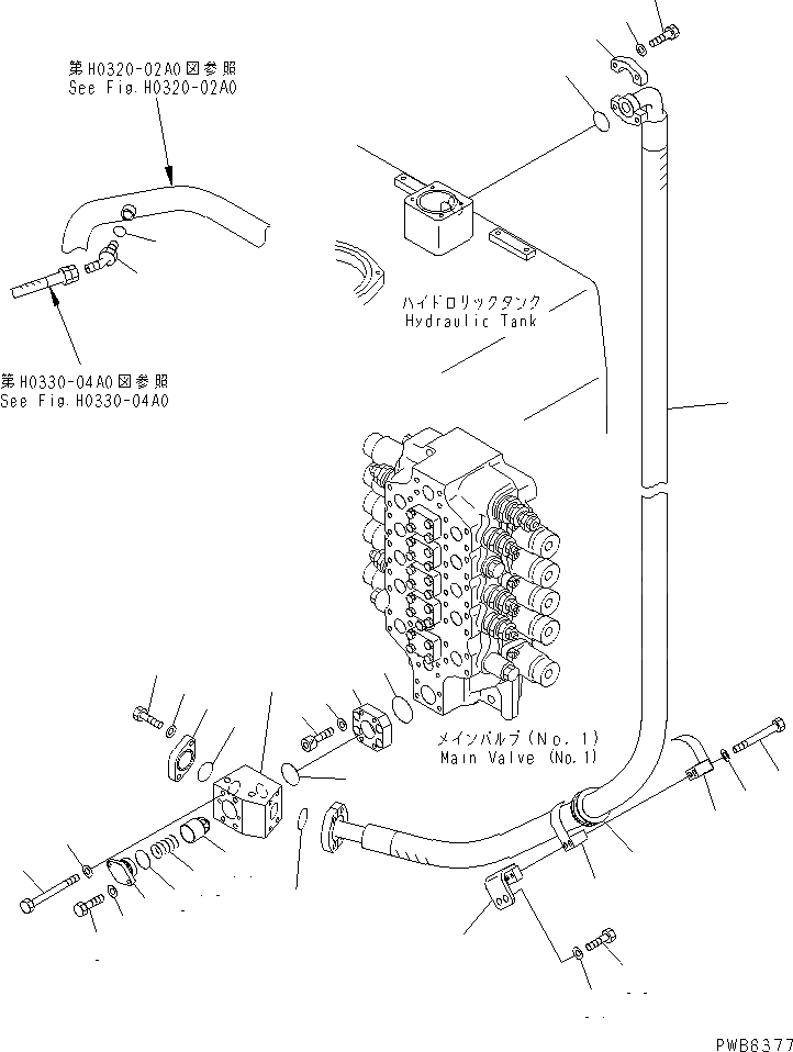 Схема запчастей Komatsu PC1100SP-6 - ВОЗВРАТНАЯ ЛИНИЯ (NO. КЛАПАН) ГИДРАВЛИКА